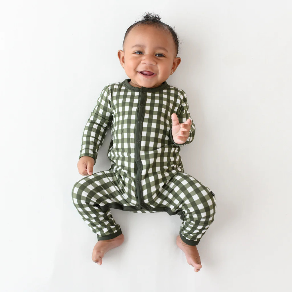 Romper in Gingham Fir | Kyte Baby