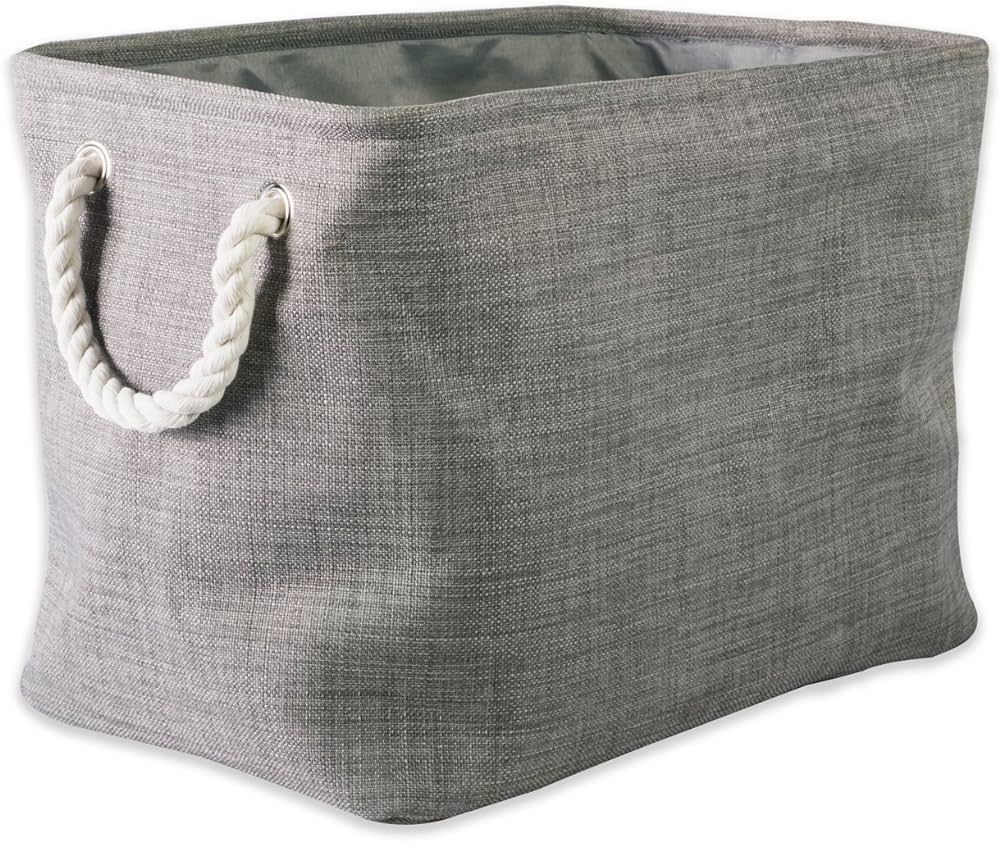 DII, Collapsible Variegated Polyester Storage Bin with Cotton Handles Large Gray | Amazon (US)