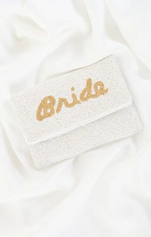 Bride Clutch Bag ~ Beaded White/Gold | Show Me Your Mumu