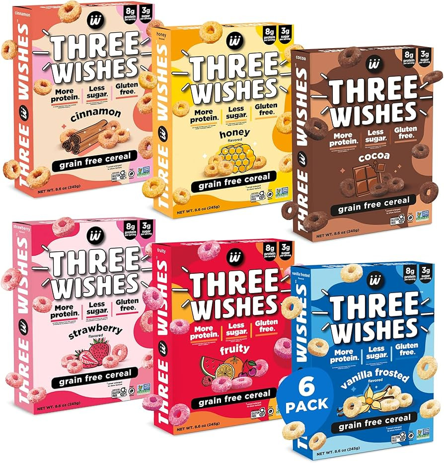 Protein and Gluten-Free Breakfast Cereal by Three Wishes - Variety Pack - High Protein and Low Su... | Amazon (US)
