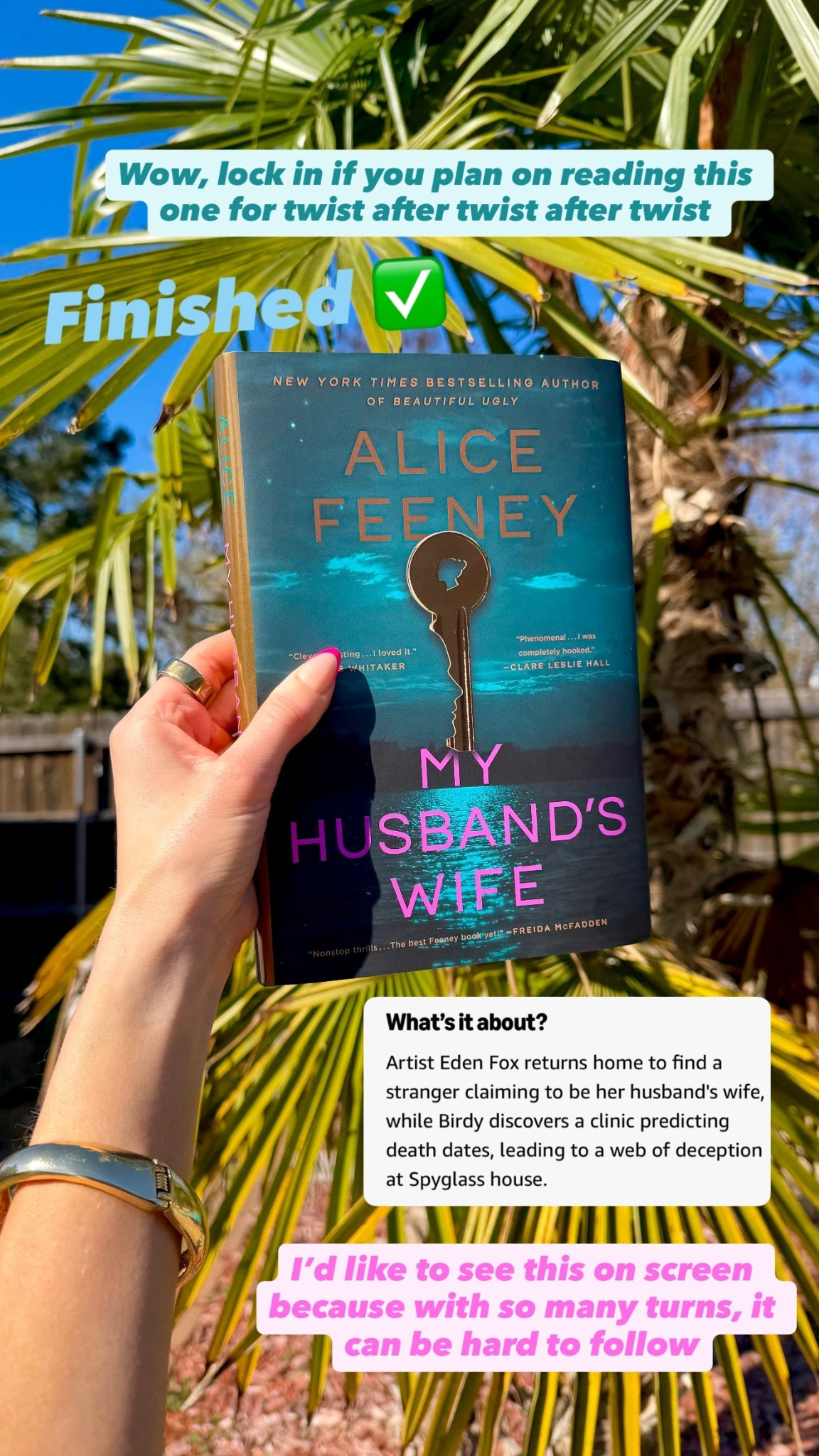 My Husband’s Wife. Thriller books. Alice Feeney. Book tok. Book recs. Books. 

#LTKU