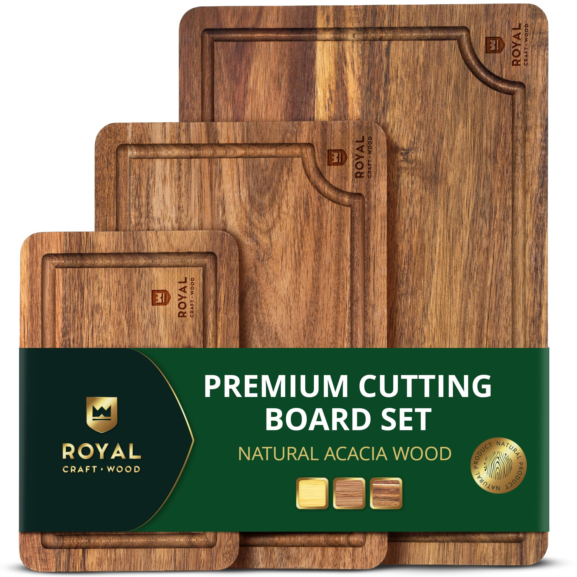 ROYAL CRAFT WOOD Wooden Cutting Boards for Kitchen Meal Prep & Serving - Bamboo Wood Serving Boar... | Amazon (US)