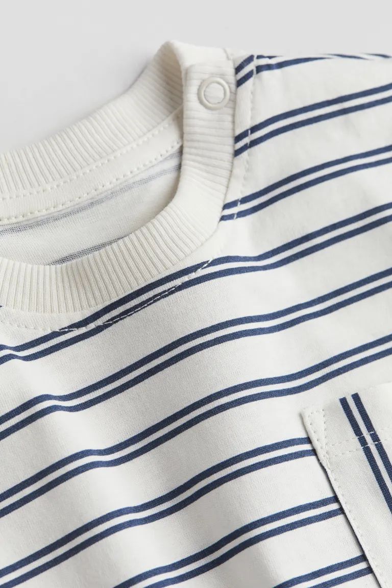 2-piece Cotton Set - Navy blue/striped - Kids | H&M US | H&M (US + CA)