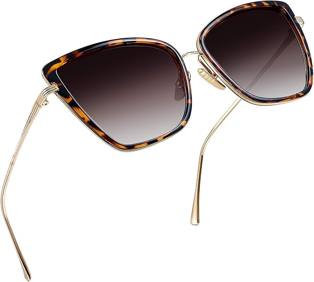 Joopin Oversized Cateye Sunglasses for Women, Elegant Metal Frame Cat Eye Womens Sunglasses | Amazon (US)
