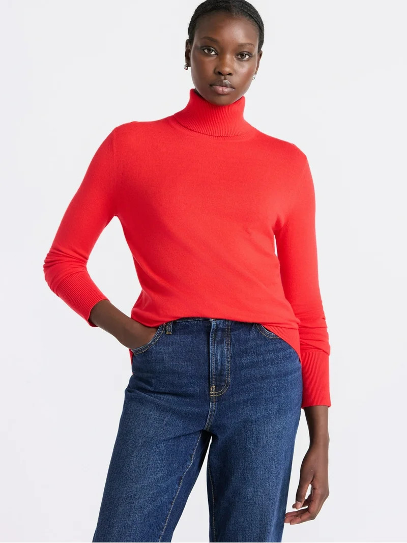 Free Assembly Women's Cozy Yarn Turtleneck Sweater with Long Sleeves, Sizes XS-XXL | Walmart (US)