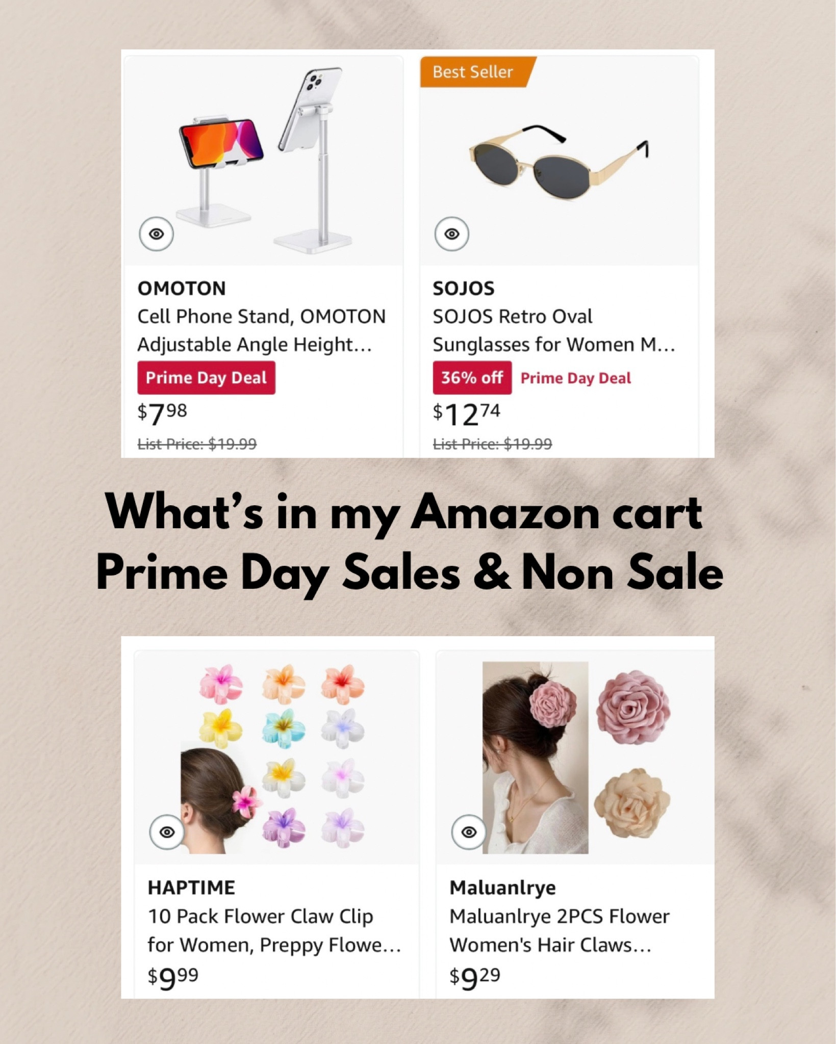 What’s in my Amazon cart right now for summer - Amazon prime day sales & non sale items 

#LTKSaleAlert #LTKSeasonal #LTKFindsUnder50