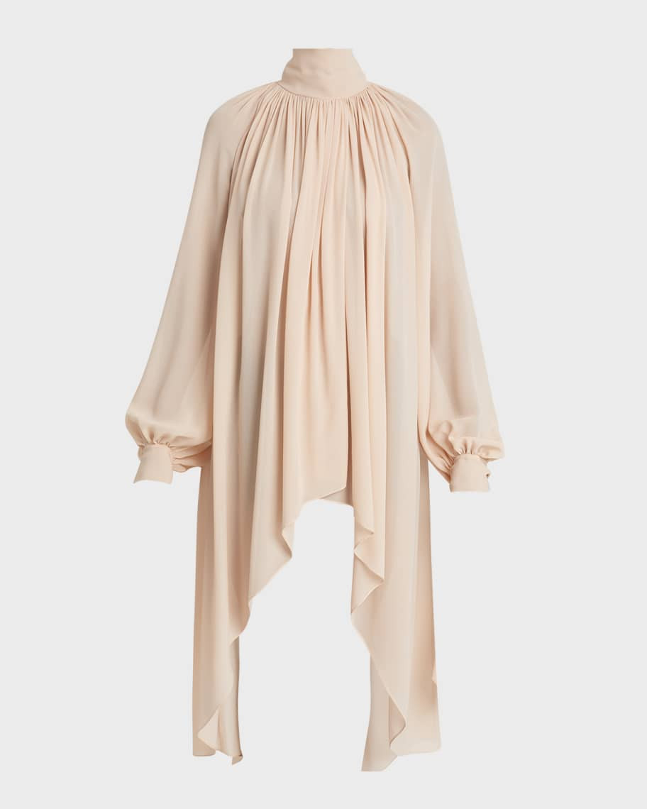 Silk Georgette High-Low Dress | Neiman Marcus