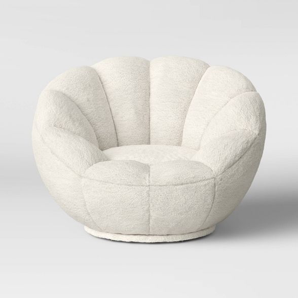 Kids' Sherpa Tulip Swivel Chair Cream - Pillowfort™ | Target