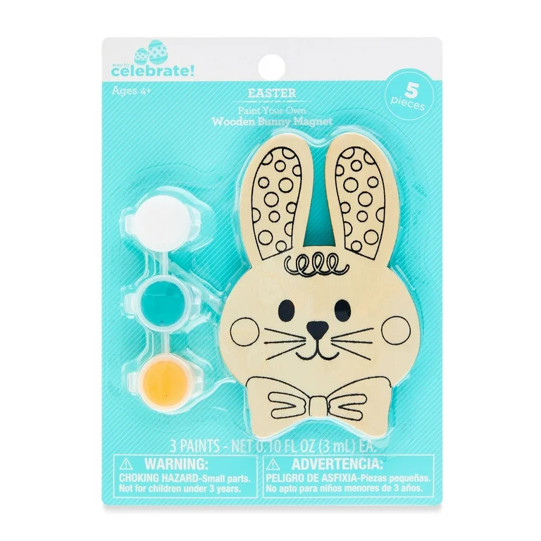 Easter Paint Your Own Wooden Bunny Magnet, by Way To Celebrate - Walmart.com | Walmart (US)