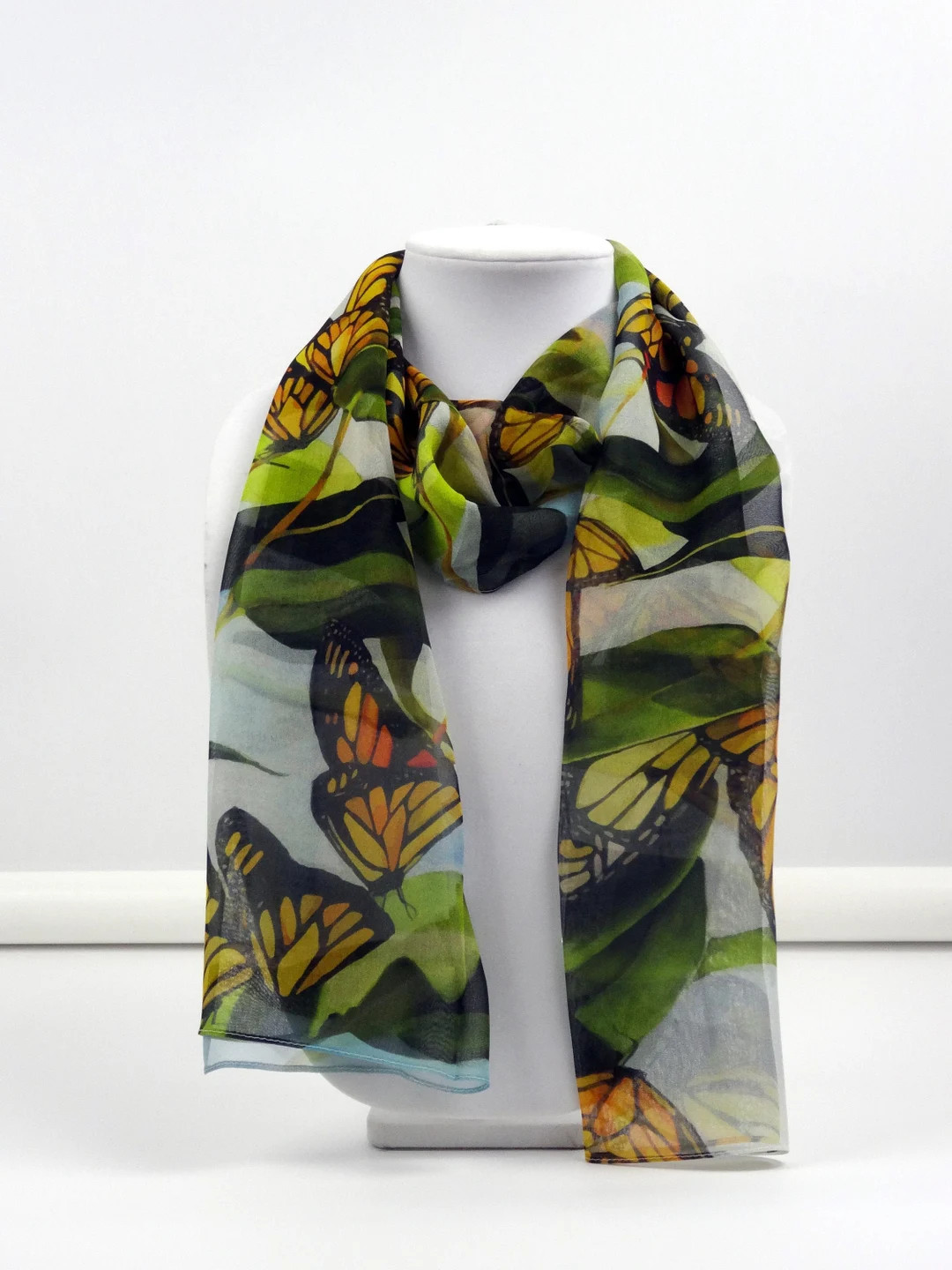 Monarch Butterfly Silk Scarf - Spring Scarf - Holiday Scarf - Gift for Her - 15"x60" - Etsy | Etsy (Global)