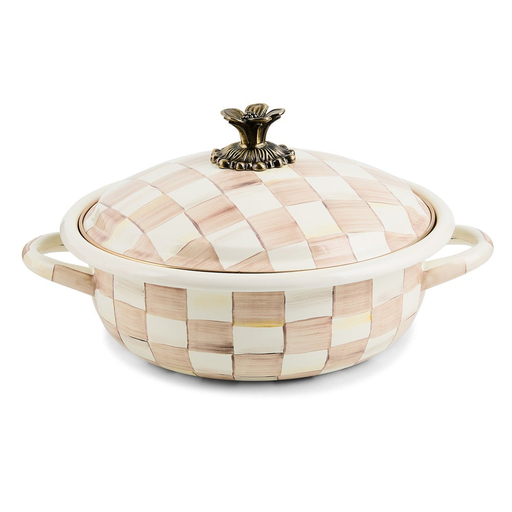 Mocha Check Medium Casserbole | MacKenzie-Childs