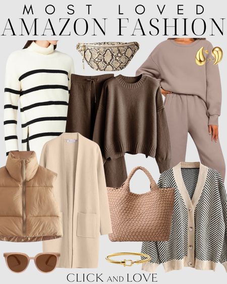 Most Loved Amazon Fashion finds! Love these comfortable pieces for simple casual outfits whether you’re running errands, need a travel outfit or are having just a lounge day at home. Great bags and accessories too!

Amazon fashion, women’s fashion, Amazon finds, Amazon favorites, sweatsuits, sweatshirt, sweatpants, lounge set, cozy sweater set, cardigan, sweater, striped sweater, sunglasses, affordable fashion, budget friendly clothing, mom everyday clothing, comfy clothing finds, fanny pack, gold earrings, woven tote, women’s purse, sunglasses, affordable sunglasses, cropped vest, puffer vest

#LTKfindsunder50 #LTKfindsunder100 #LTKstyletip
