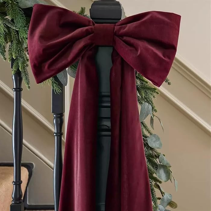 23 x 31 Inches Extra Large Christmas Satin Bows Christmas Tree Topper Decorations Xmas Tree Toppe... | Amazon (US)