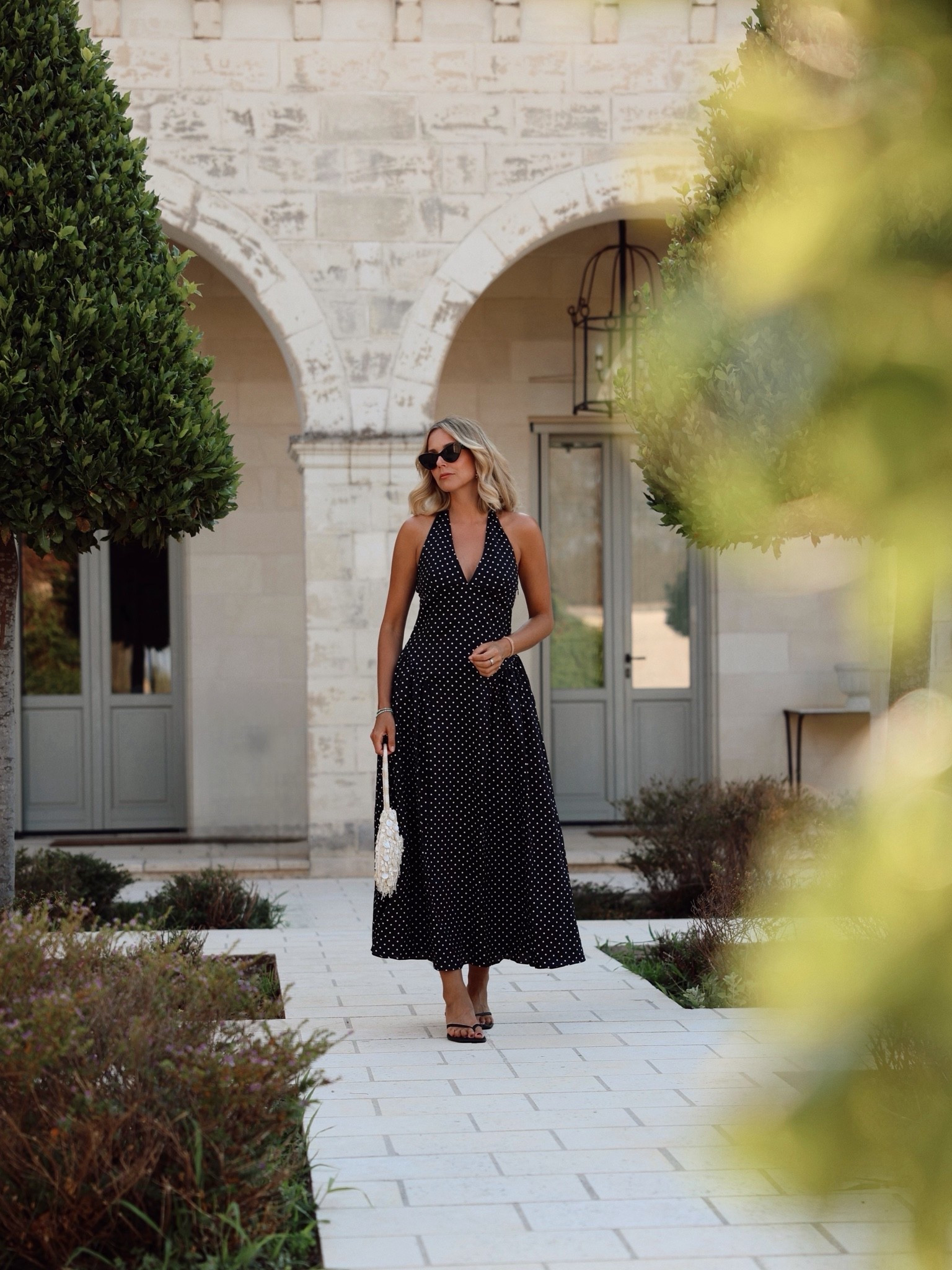 Polka dot linen dress, holiday outfit, summer dress, holiday bag, vacation dress, shell bag.

#LTKuk #LTKsummer #LTKeurope