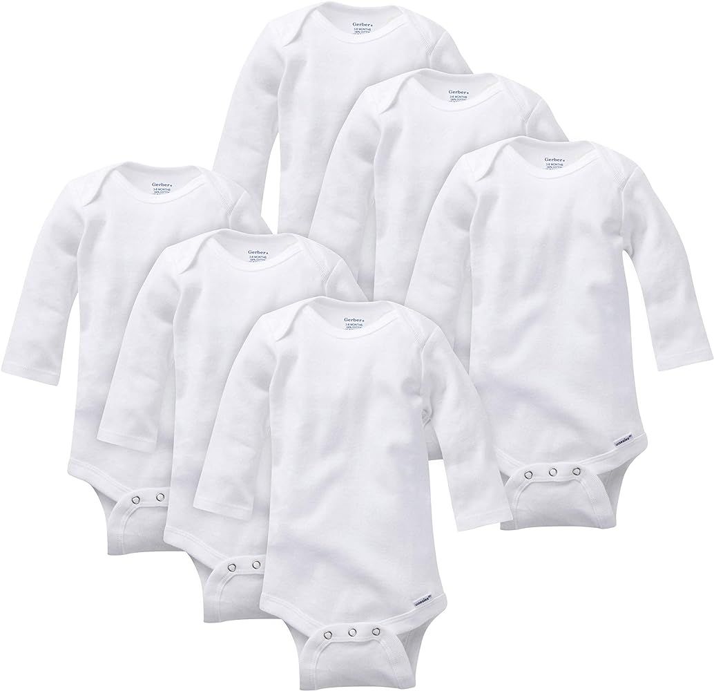 unisex-baby Multi-pack Long-sleeve Onesies Bodysuit Mitten Cuff Sizes | Amazon (US)