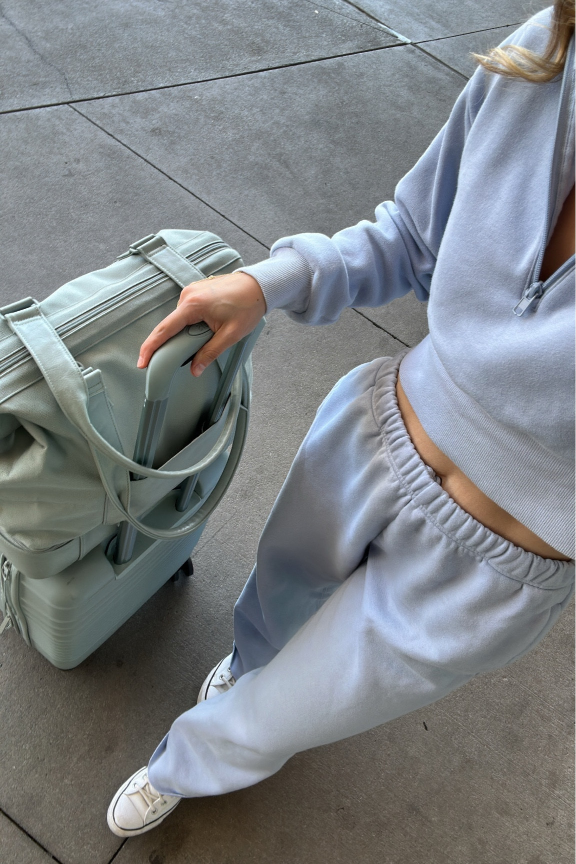 the most comfy travel OOTD🩵🤍 combining comfort and style with this one 

#LTKtravel #LTKstyletip #LTKSeasonal