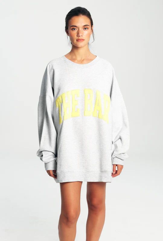 VARSITY SWEATSHIRT LT HEATHER GREY/LEMON | The Bar