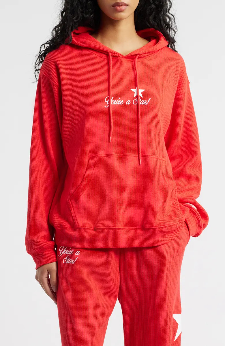 THE MAYFAIR GROUP Relaxed Fit You Are a Star Waffle Knit Graphic Hoodie | Nordstrom | Nordstrom