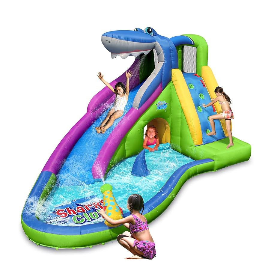 ACTION AIR Inflatable Water Slide, Shark Bounce House with Slide for Wet and Dry, Playground Sets... | Amazon (US)