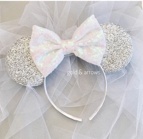 Bride Minnie Ears Headband, White Minnie Bride Ears, Bride Mickey Ears, Bridesmaid Mickey Ears,  ... | Etsy (US)