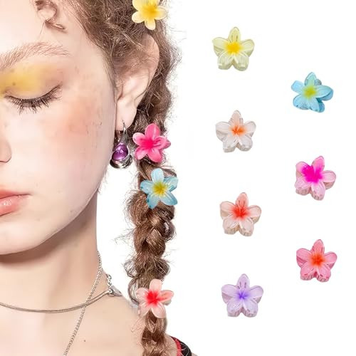 Flower Claw Clip for Women, Hawaiian Non Slip Plumeria Hair Jaw Clip Hawaii Beach Tropical Hair Accessories for Thick Hair,Thin Straight, Curly & Wavy Hair, Gifts for Teen Girls (4cm-7colors-flower) | Amazon (UK)