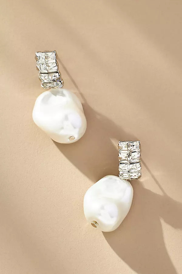 Crystal Pearl Drop Earrings | Anthropologie (US)