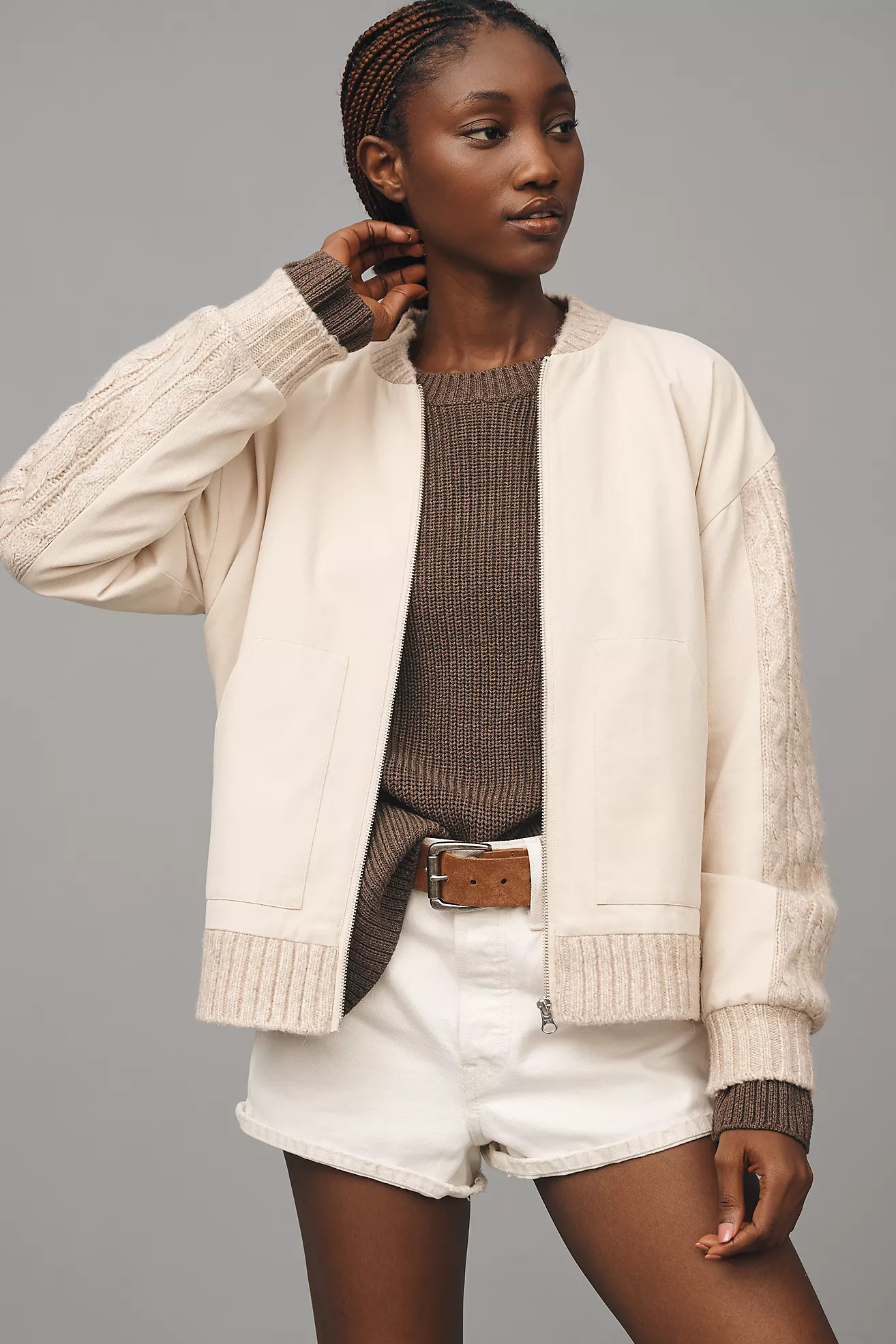Central Park West Myles Cable-Knit Cardigan Sweater | Anthropologie (US)