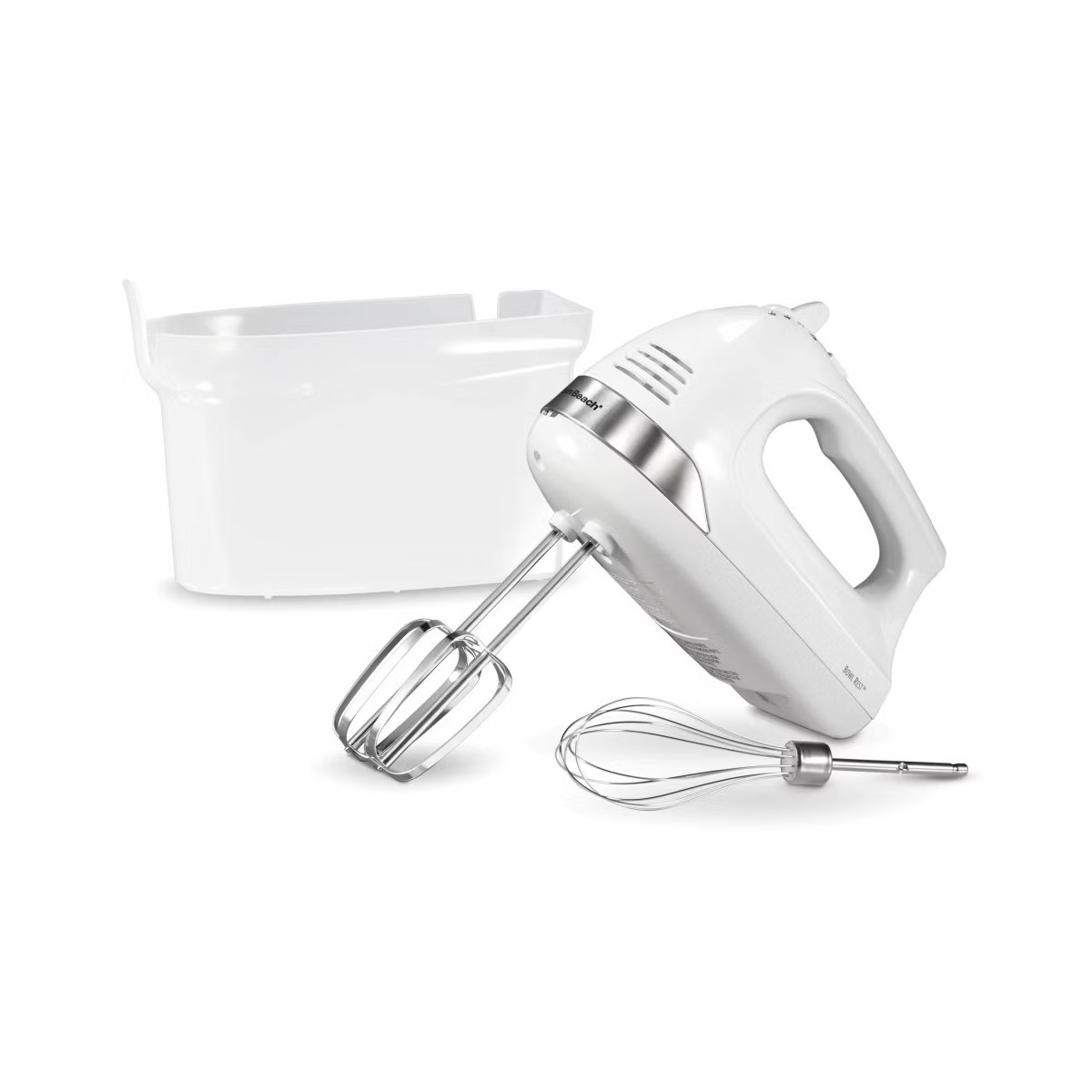 Hamilton Beach 6 Speed Hand Mixer Snap-On Case White 62629: Handheld Mixer for Kitchen, 275W, Dis... | Target