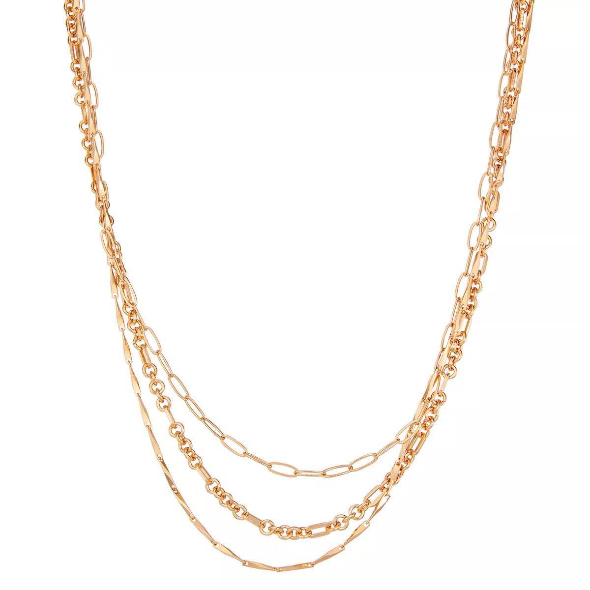 LC Lauren Conrad 3 Row Multi-Chain Necklace | Kohl's