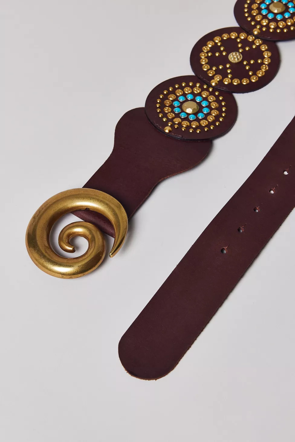 Statement Swirl Studded Leather Belt | Urban Outfitters (US and RoW)