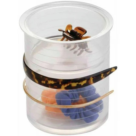 iDesign Hair Tool Organizer Canister for Headbands, Hair Ties and More, The Clarity Collection 6 x 6 x 7 , Clear Accessory Holder | Walmart (US)