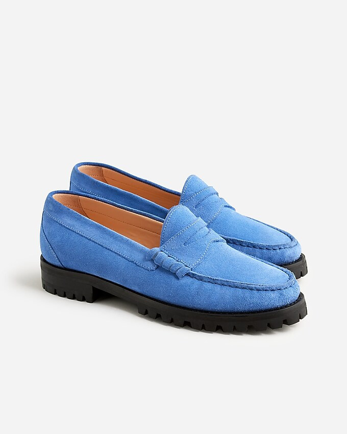 Winona lug-sole penny loafers in suede | J. Crew US