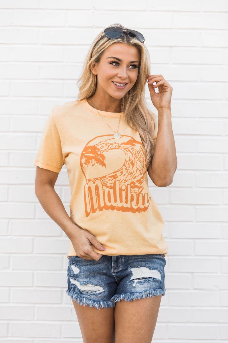 Malibu Surf Graphic Tee | The Pink Lily Boutique