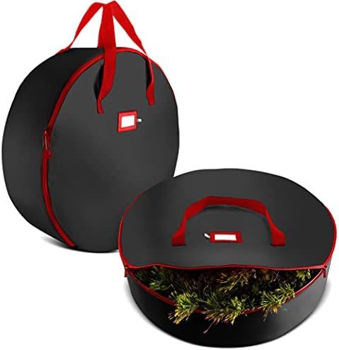 2-Pack Christmas Wreath Storage Bag 36" - Artificial Wreaths, Durable Handles, Dual Zipper & Card... | Amazon (US)