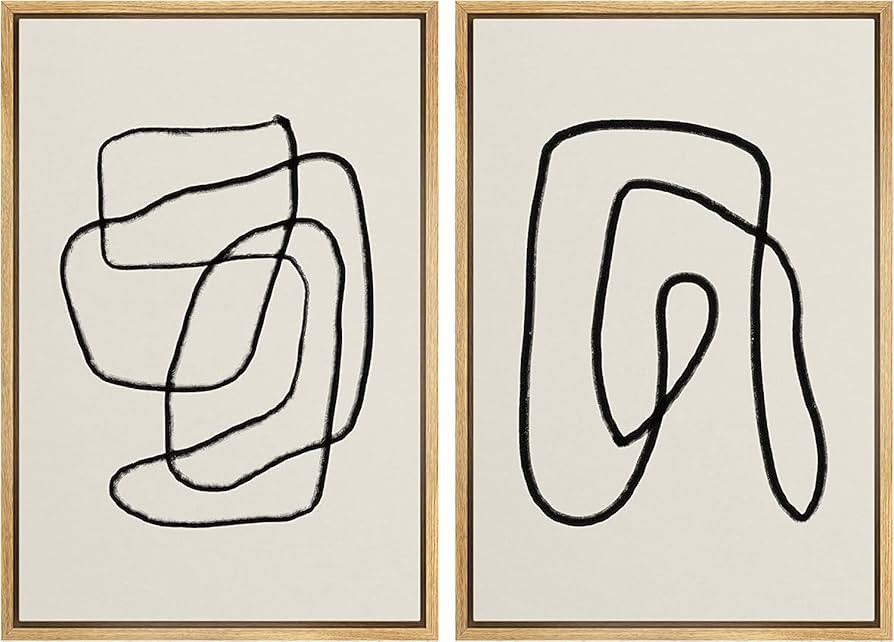 SIGNFORD Minimalist Wall Art Decor, Modern Abstract Wall Art, One Line Art, Neutral Wall Art, Fra... | Amazon (CA)