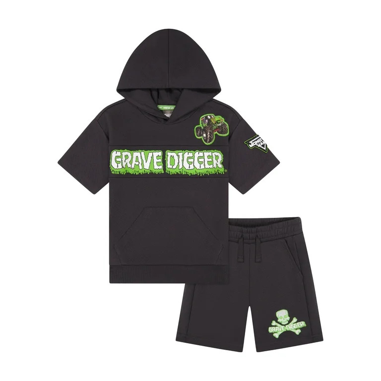 Monster Jam Toddler Boy Textured Knit Short Set, Sizes 12 Months-5T | Walmart (US)