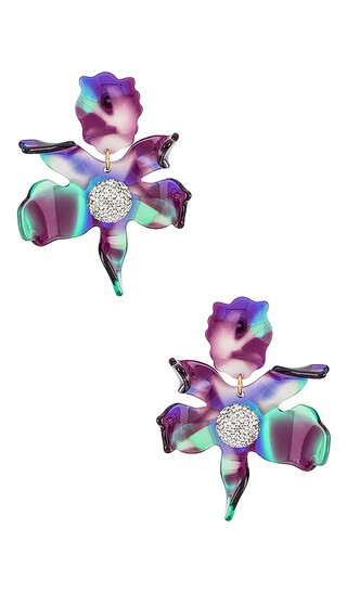 Lele Sadoughi Crystal Lily Earrings in Purple. | Revolve Clothing (Global)