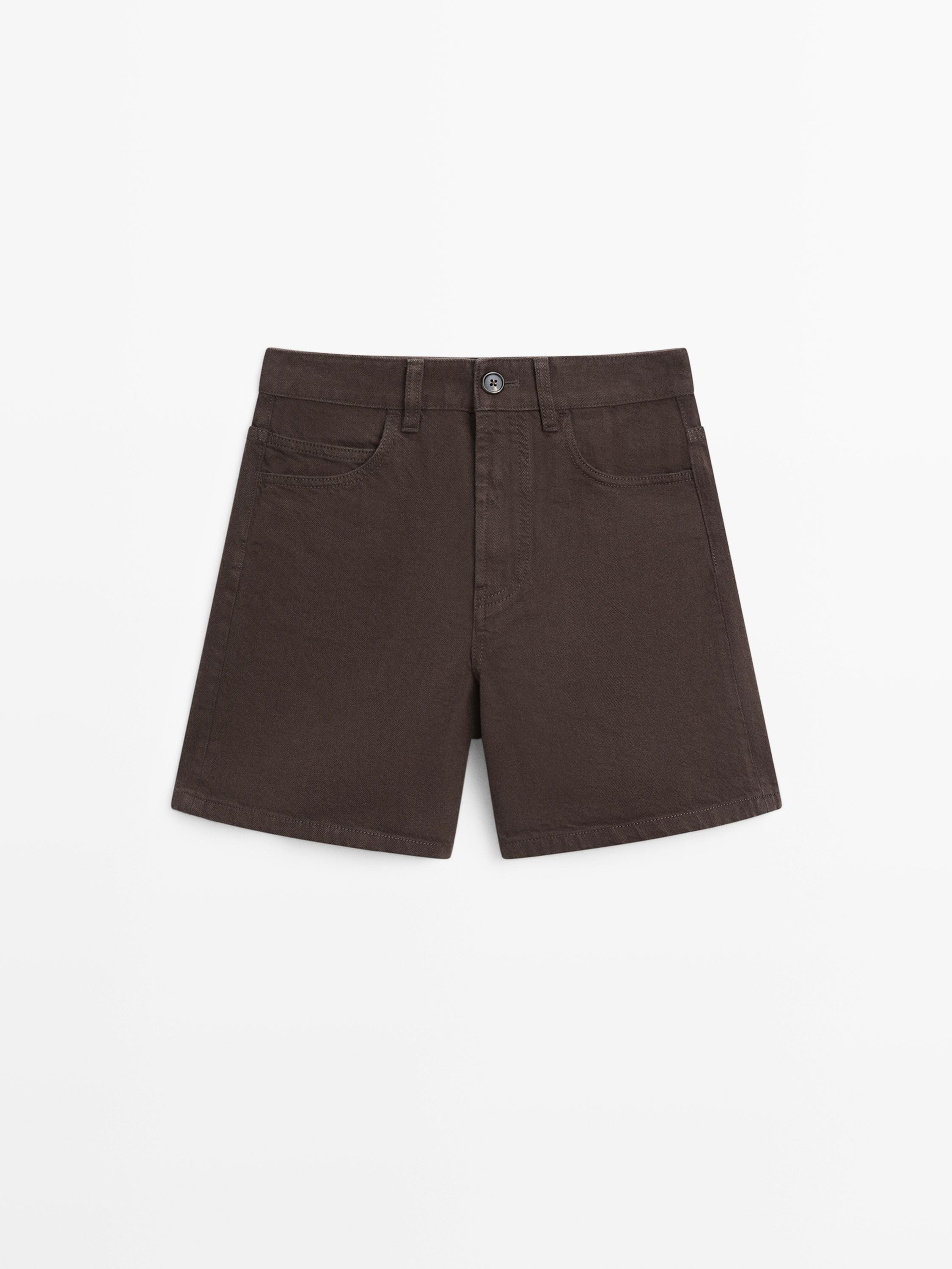 Mid-rise denim shorts | Massimo Dutti US