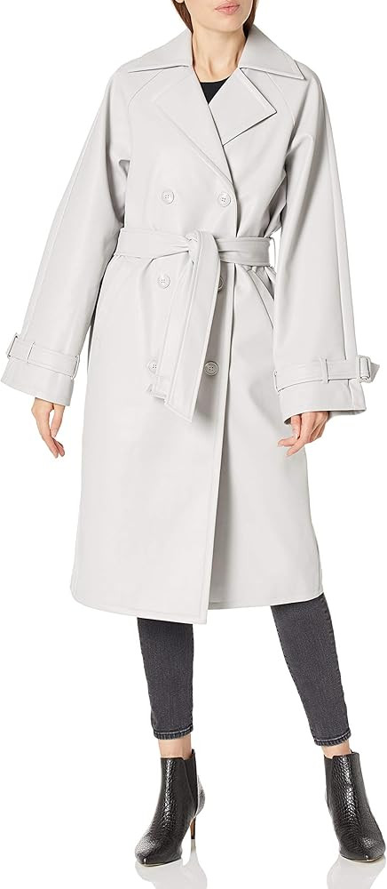 The Drop Women's @Lisadnyc Vegan Leather Long Trench Coat | Amazon (US)