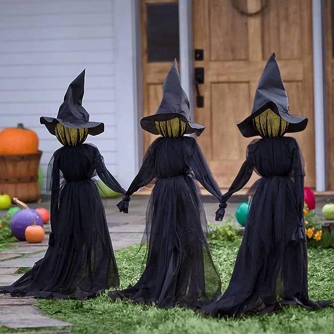 Halloween Visiting Luminous Witches Holding Hands,Outdoor Halloween Decoration Light-Up Witches w... | Amazon (US)