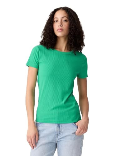 GAP Womens Short Sleeve Ribbed Tee Simply Green S | Amazon (US)