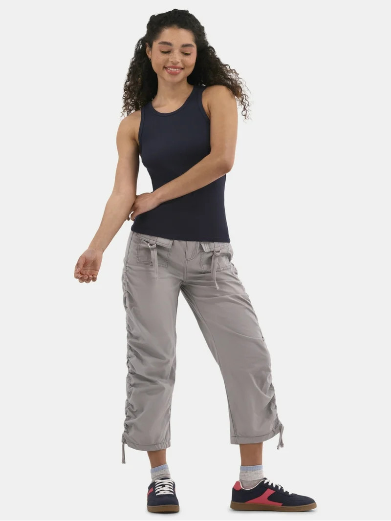 No Boundaries Ribbed High Neck Tank Top, Women's | Walmart (US)