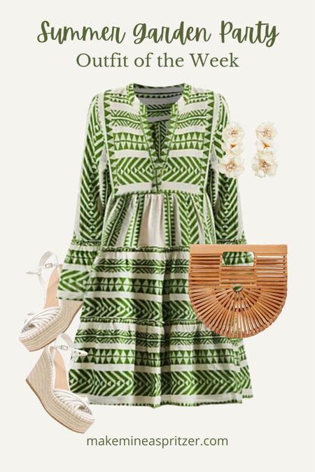 Love this tunic style dress from Anthro … comes in many different patterns. Perfect for the garden party I attended last weekend. 🪴 Also great for a summer wedding! #summerdress #weddingguest 

#LTKstyletip #LTKwedding