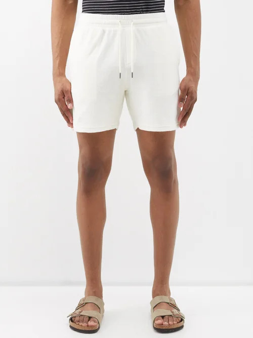 The Resort Co - Drawstring-waist Cotton-terry Shorts - Mens - White | Matches (US)