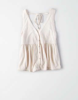 AE Peplum V-Neck Tank Top | American Eagle Outfitters (US & CA)