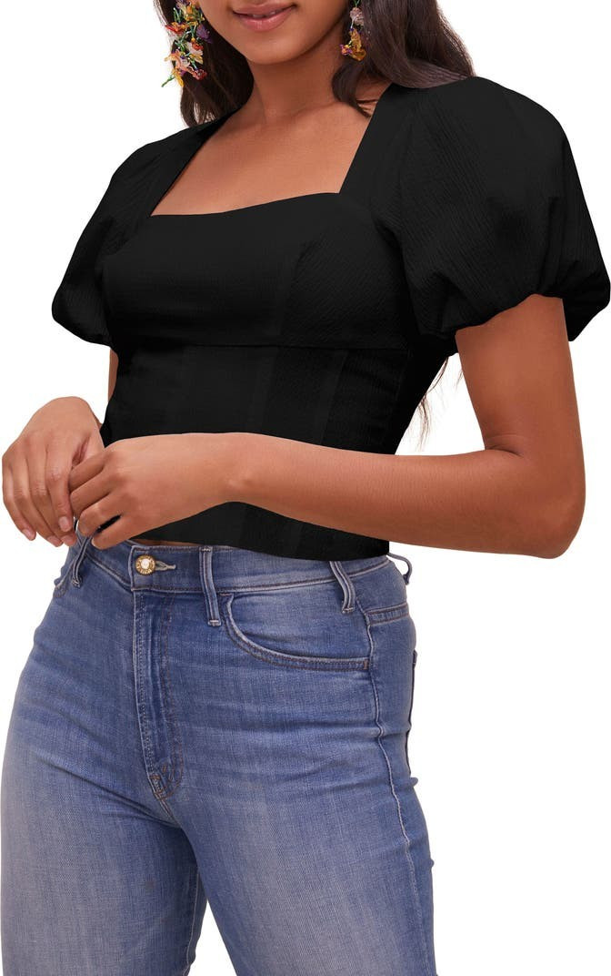 Tanya Puff Sleeve Crop Top | Nordstrom
