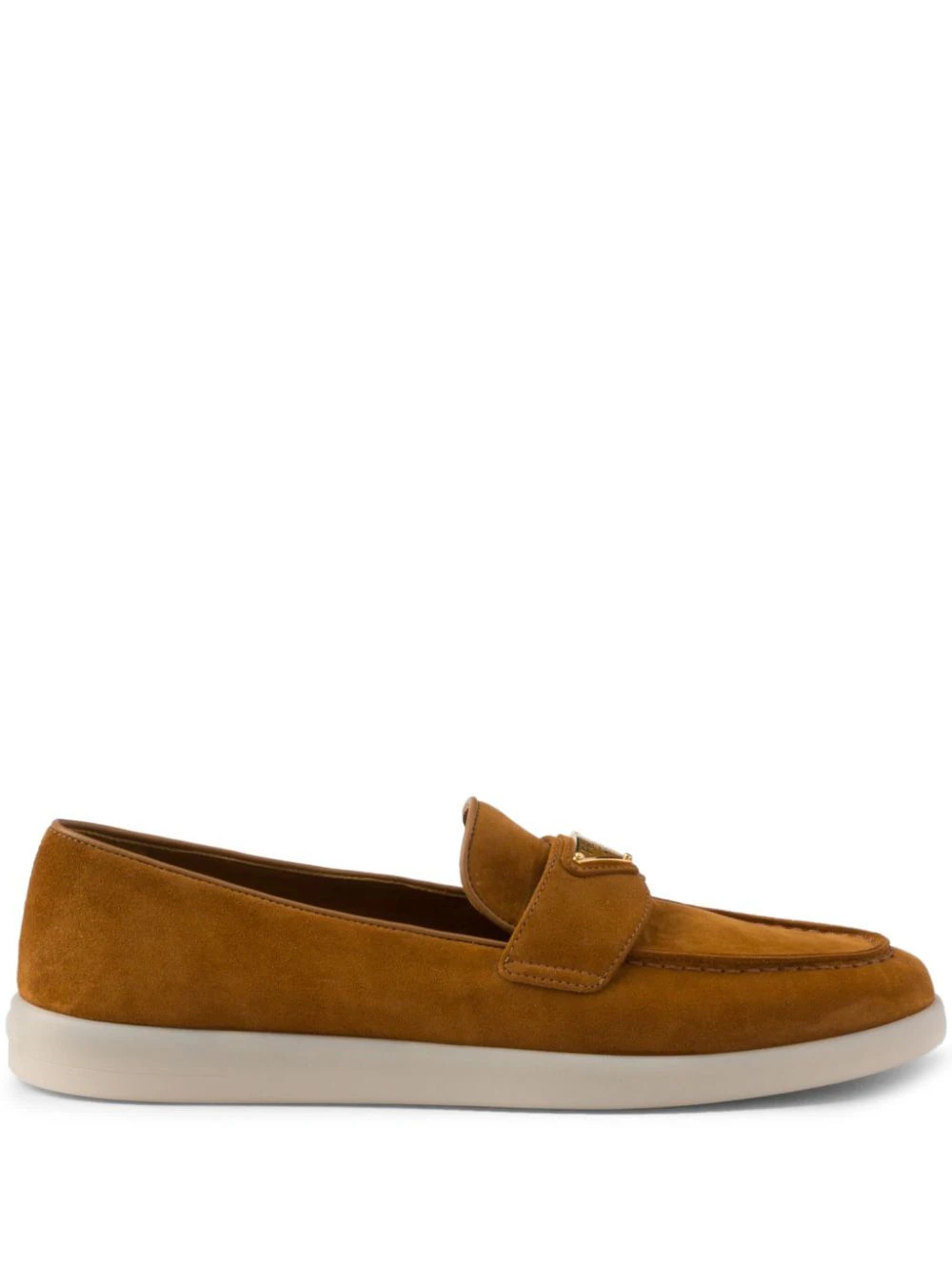 Prada suede leather loafers - Brown | Farfetch Global