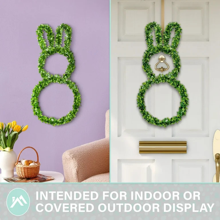 Fraser Hill Farm 24-inch Boxwood Bunny Wreath | Walmart (US)