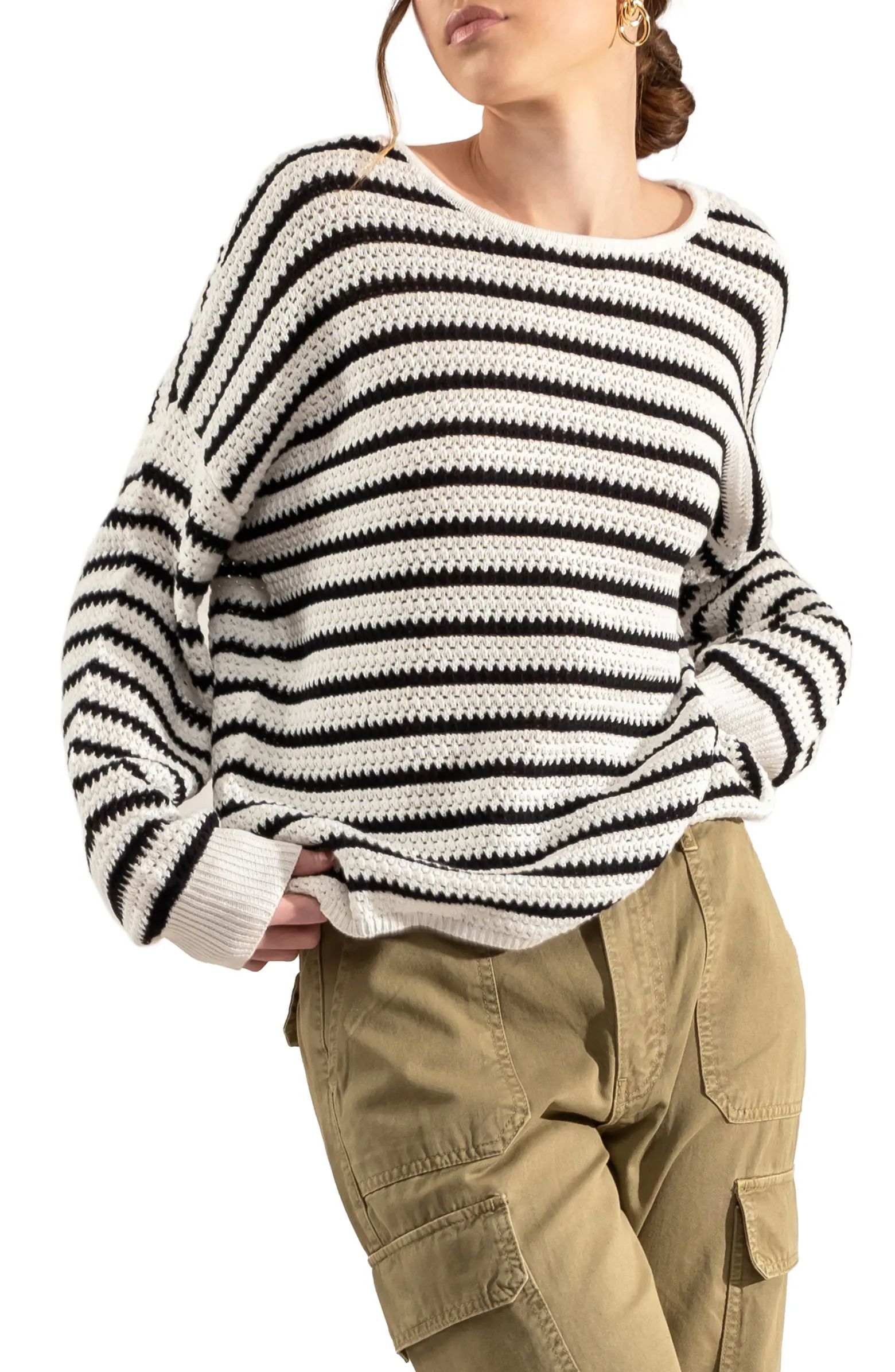 Stripe Cotton Knit Sweater | Nordstrom Rack
