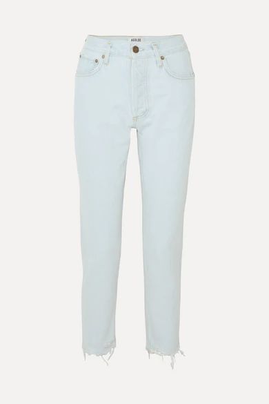 Jamie distressed cropped high-rise straight-leg jeans | NET-A-PORTER (US)